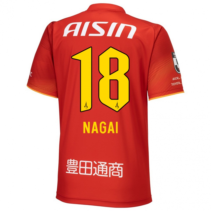 Heren Kensuke Nagai #18 Rood Wit Geel Thuisshirt Thuistenue 2024/25 T-Shirt