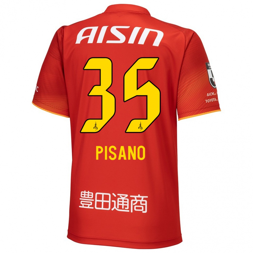 Heren Alexandre Pisano #35 Rood Wit Geel Thuisshirt Thuistenue 2024/25 T-Shirt