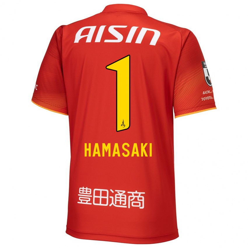 Heren Shiki Hamasaki #1 Rood Wit Geel Thuisshirt Thuistenue 2024/25 T-Shirt