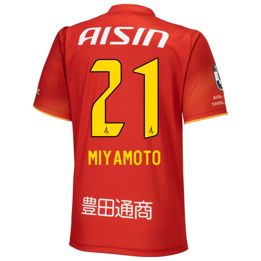 Heren Kodai Miyamoto #21 Rood Wit Geel Thuisshirt Thuistenue 2024/25 T-Shirt