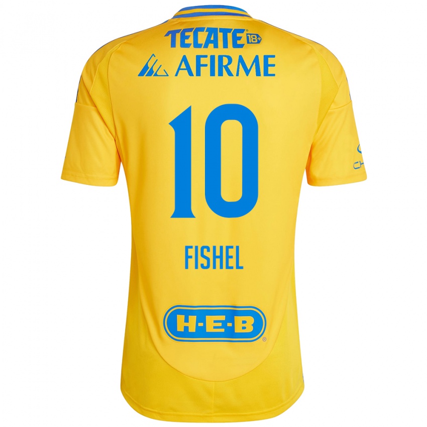 Heren Mia Fishel #10 Goud Geel Thuisshirt Thuistenue 2024/25 T-Shirt