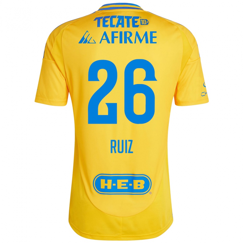 Heren Michel Ruiz #26 Goud Geel Thuisshirt Thuistenue 2024/25 T-Shirt