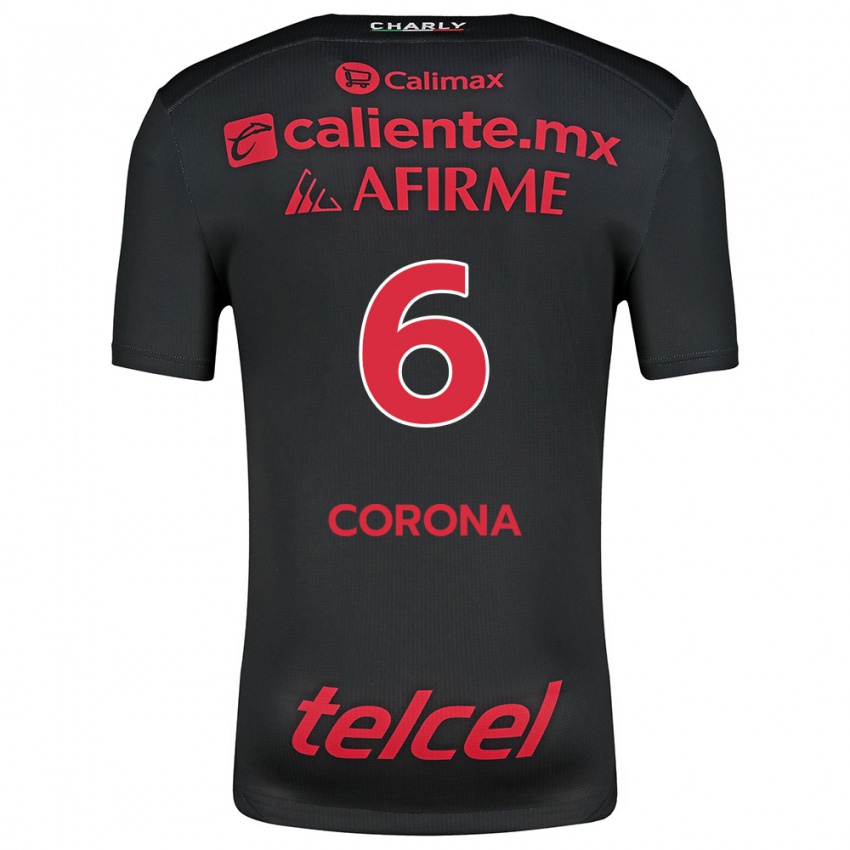 Heren Joe Corona #6 Zwart Rood Thuisshirt Thuistenue 2024/25 T-Shirt