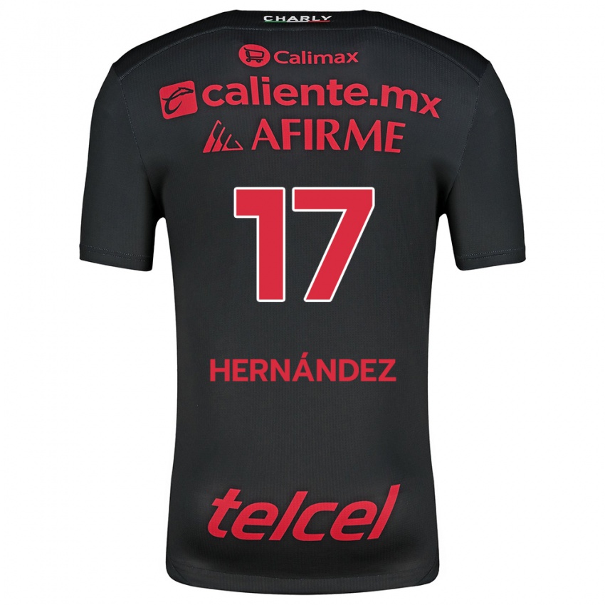 Heren Rubén Hernández #17 Zwart Rood Thuisshirt Thuistenue 2024/25 T-Shirt