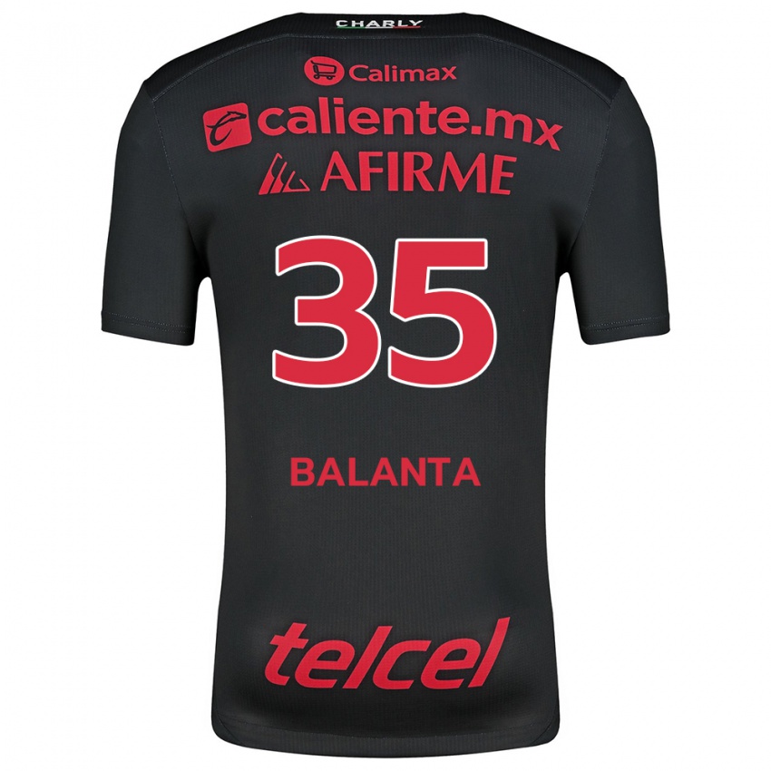 Heren Kevin Balanta #35 Zwart Rood Thuisshirt Thuistenue 2024/25 T-Shirt