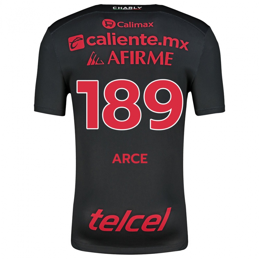 Heren Diego Arce #189 Zwart Rood Thuisshirt Thuistenue 2024/25 T-Shirt