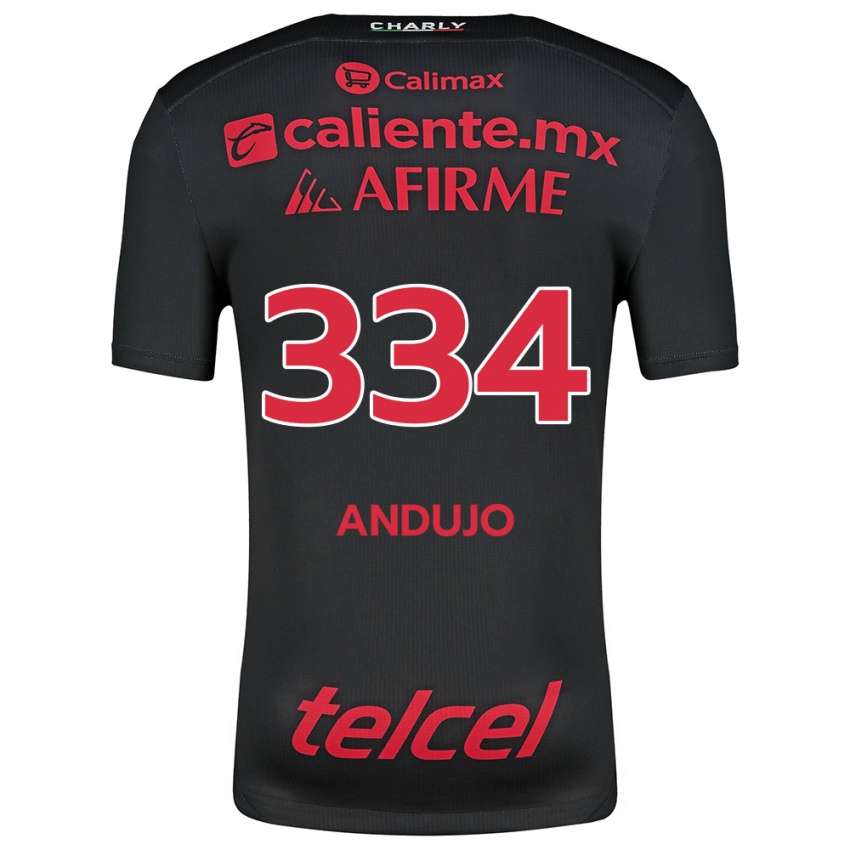 Heren Favio Andujo #334 Zwart Rood Thuisshirt Thuistenue 2024/25 T-Shirt