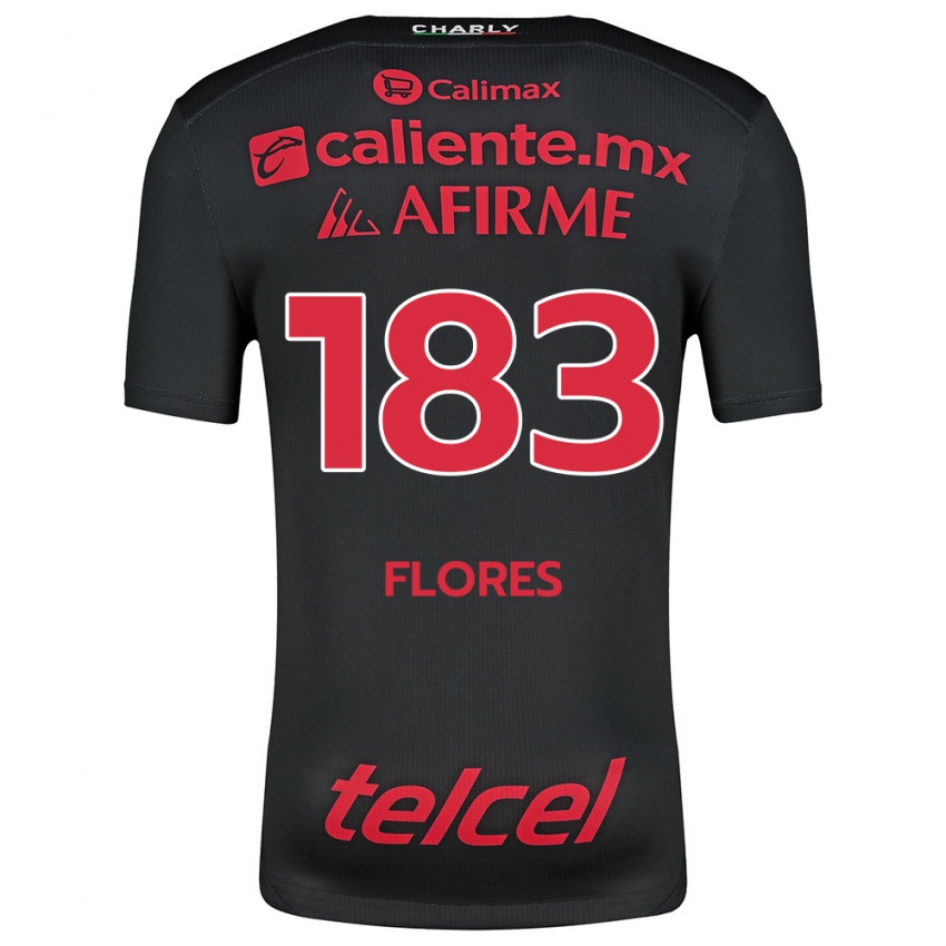 Heren Abraham Flores #183 Zwart Rood Thuisshirt Thuistenue 2024/25 T-Shirt