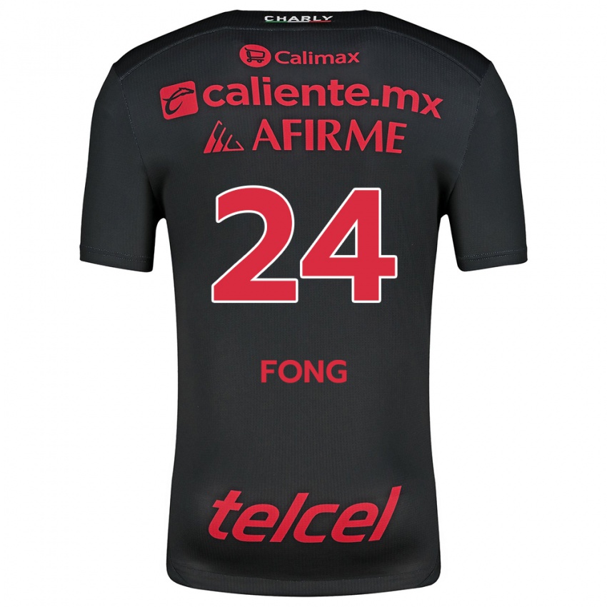 Heren Michel Fong #24 Zwart Rood Thuisshirt Thuistenue 2024/25 T-Shirt