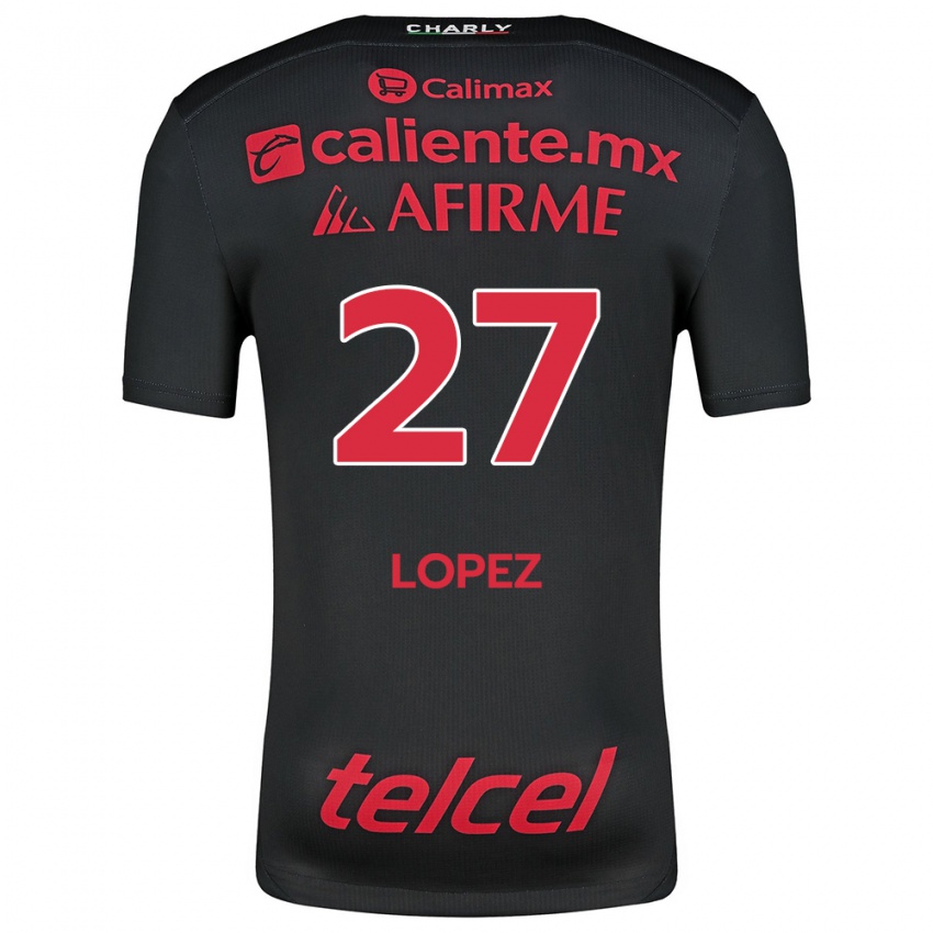 Heren Victoria Lopez #27 Zwart Rood Thuisshirt Thuistenue 2024/25 T-Shirt