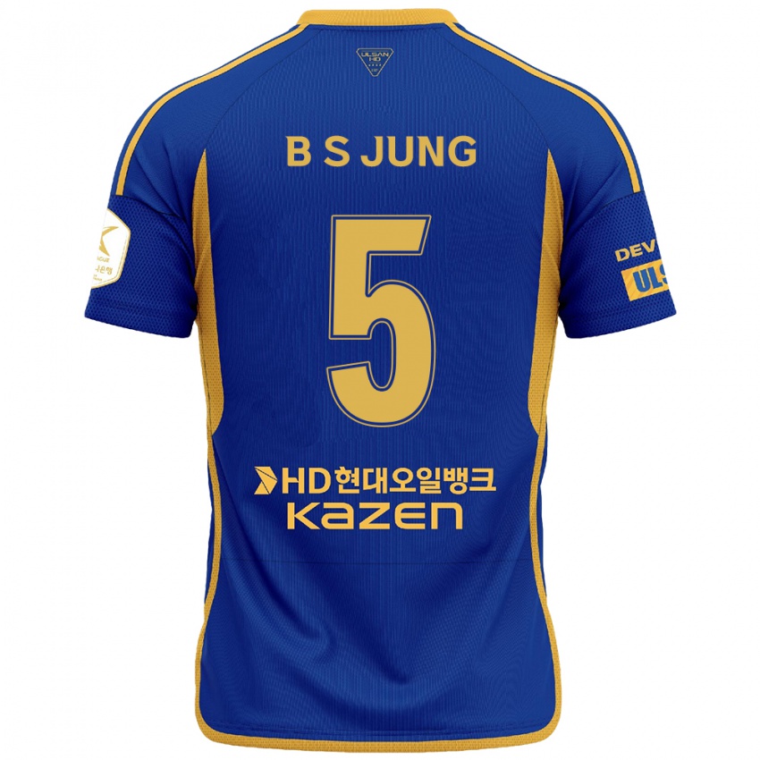 Heren Seong-Bin Jung #5 Blauw Geel Thuisshirt Thuistenue 2024/25 T-Shirt