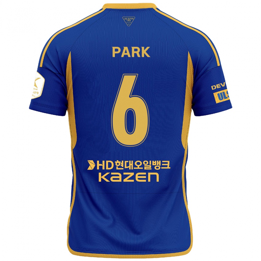 Heren Jun Park #6 Blauw Geel Thuisshirt Thuistenue 2024/25 T-Shirt