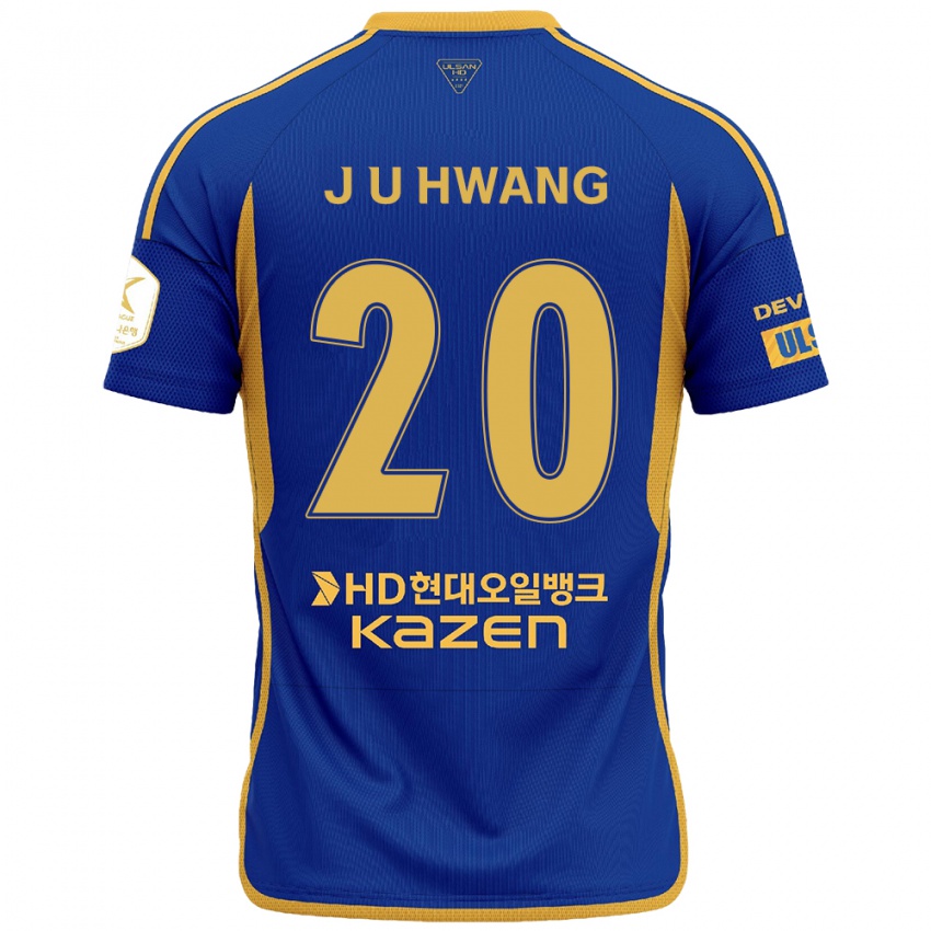 Heren Ui-Jun Hwang #20 Blauw Geel Thuisshirt Thuistenue 2024/25 T-Shirt