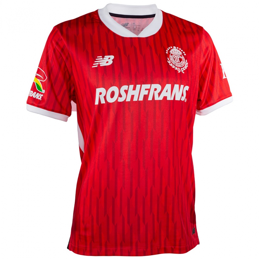 Heren Uw Naam #0 Rood Wit Thuisshirt Thuistenue 2024/25 T-Shirt