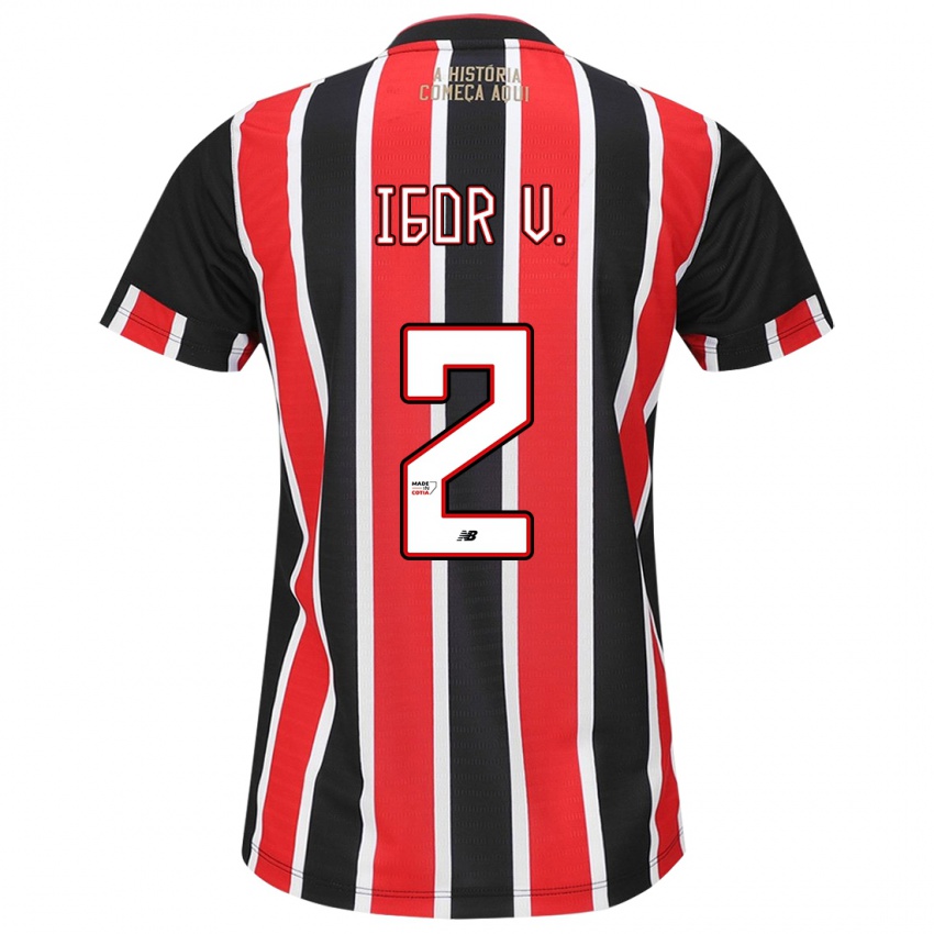 Heren Igor Vinicius #2 Zwart Rood Wit Uitshirt Uittenue 2024/25 T-Shirt