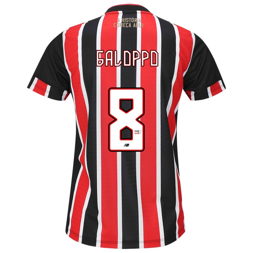 Heren Giuliano Galoppo #8 Zwart Rood Wit Uitshirt Uittenue 2024/25 T-Shirt