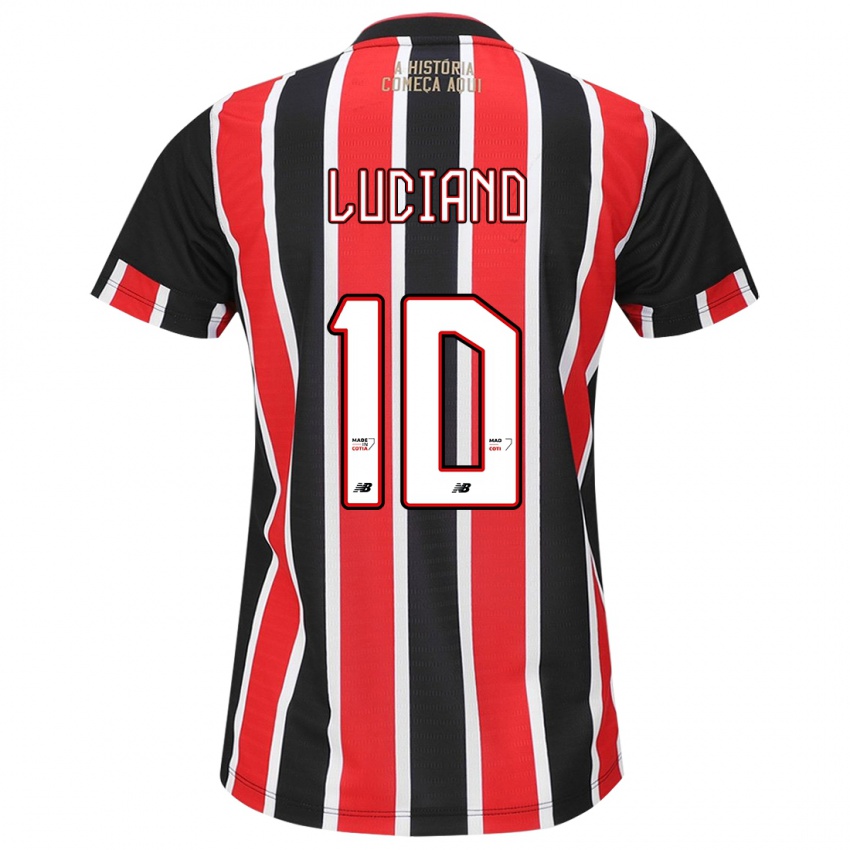 Heren Luciano #10 Zwart Rood Wit Uitshirt Uittenue 2024/25 T-Shirt