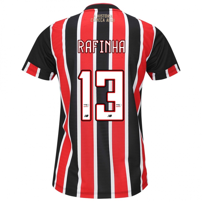 Heren Rafinha #13 Zwart Rood Wit Uitshirt Uittenue 2024/25 T-Shirt