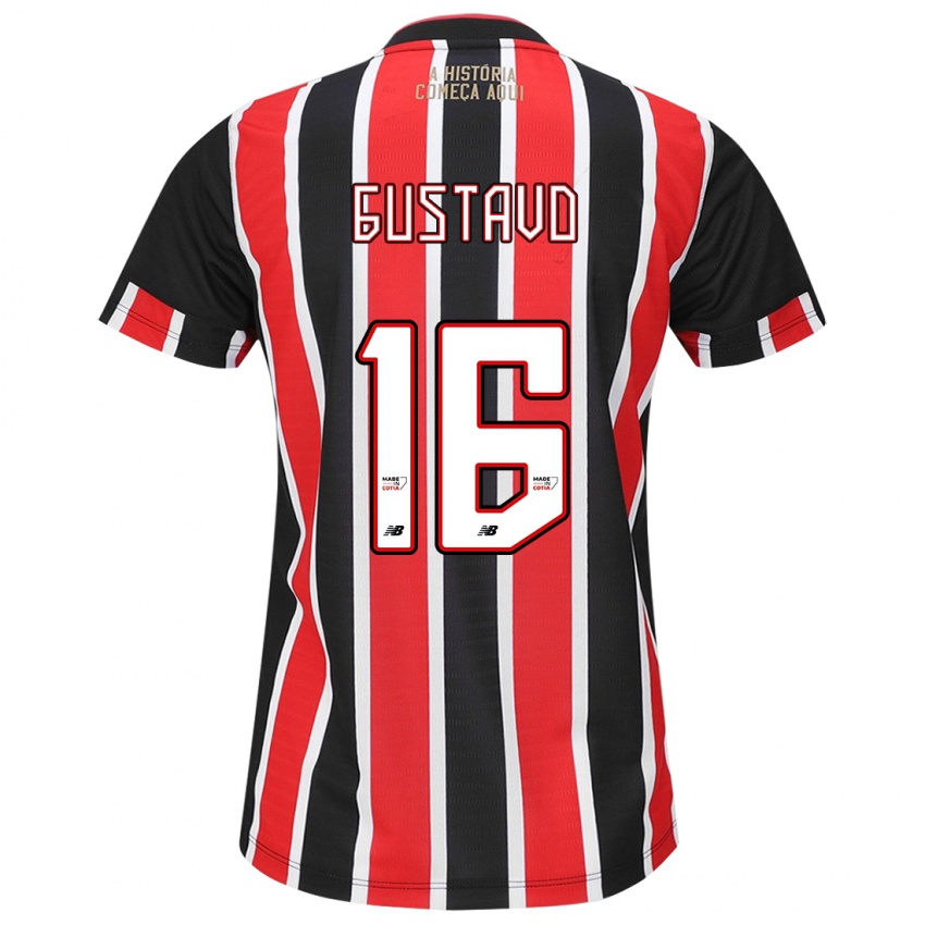 Heren Luiz Gustavo #16 Zwart Rood Wit Uitshirt Uittenue 2024/25 T-Shirt