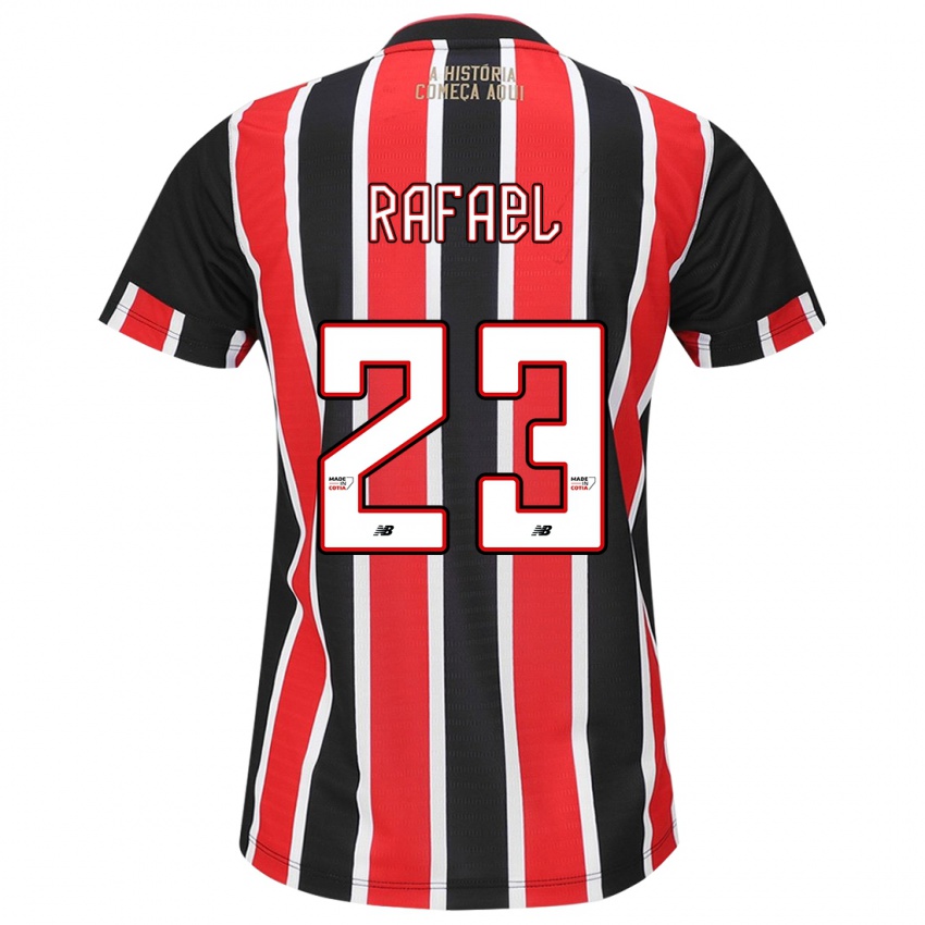 Heren Rafael #23 Zwart Rood Wit Uitshirt Uittenue 2024/25 T-Shirt