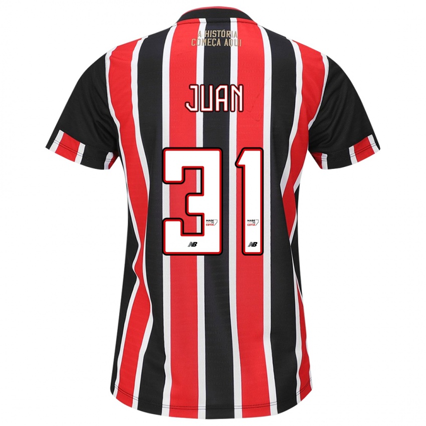 Heren Juan #31 Zwart Rood Wit Uitshirt Uittenue 2024/25 T-Shirt