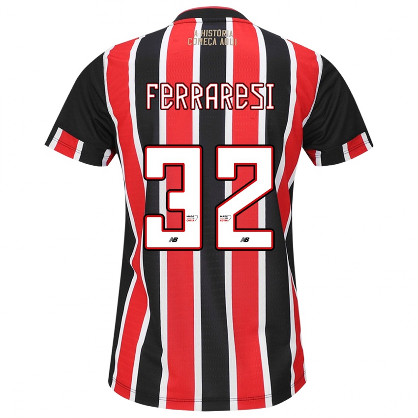 Heren Nahuel Ferraresi #32 Zwart Rood Wit Uitshirt Uittenue 2024/25 T-Shirt