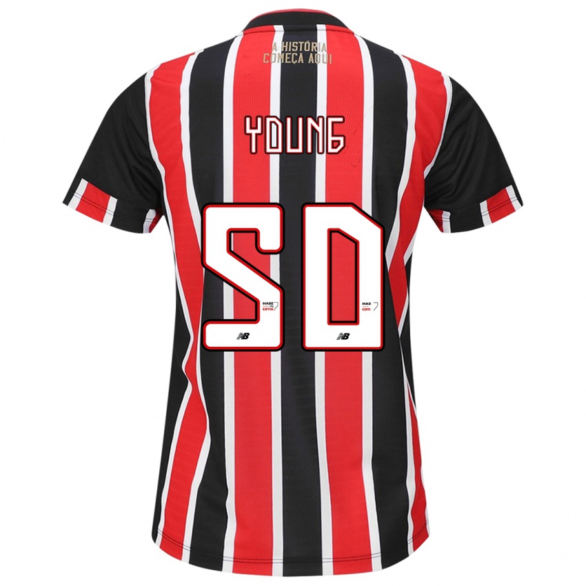 Heren Young #50 Zwart Rood Wit Uitshirt Uittenue 2024/25 T-Shirt