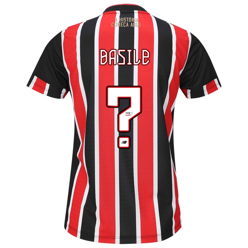 Heren Basile #0 Zwart Rood Wit Uitshirt Uittenue 2024/25 T-Shirt