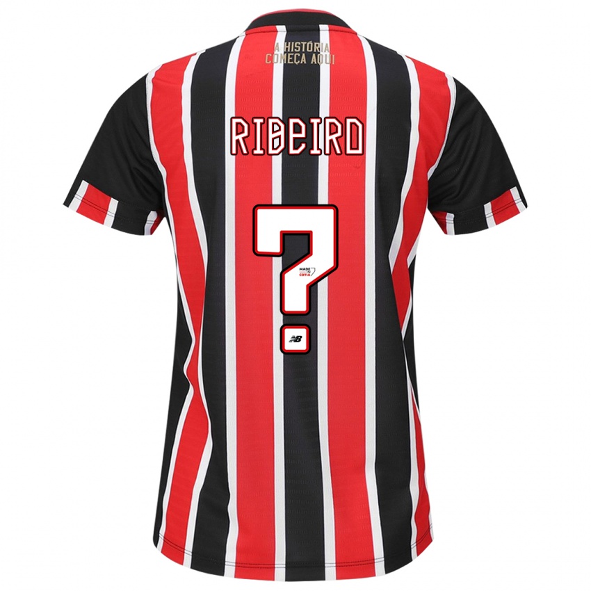 Heren Thiago Ribeiro #0 Zwart Rood Wit Uitshirt Uittenue 2024/25 T-Shirt