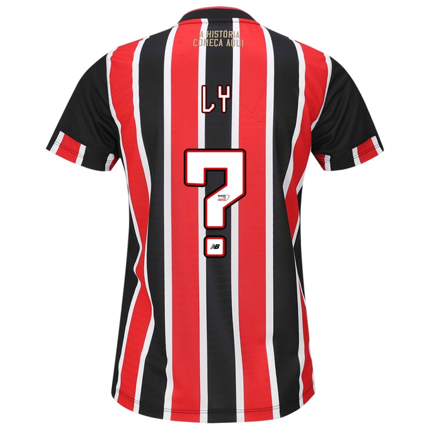 Heren Iba Ly #0 Zwart Rood Wit Uitshirt Uittenue 2024/25 T-Shirt