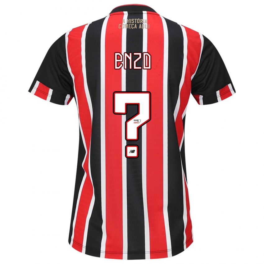 Heren Enzo Thomaz #0 Zwart Rood Wit Uitshirt Uittenue 2024/25 T-Shirt