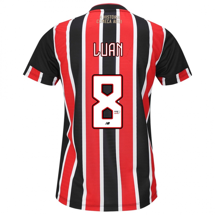 Heren Luan #8 Zwart Rood Wit Uitshirt Uittenue 2024/25 T-Shirt