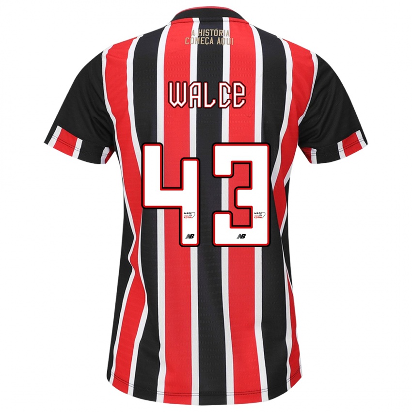 Heren Walce #43 Zwart Rood Wit Uitshirt Uittenue 2024/25 T-Shirt