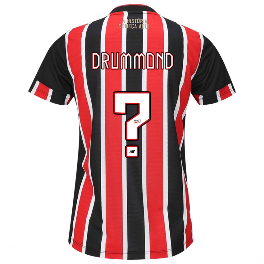 Heren Lucca Drummond #0 Zwart Rood Wit Uitshirt Uittenue 2024/25 T-Shirt