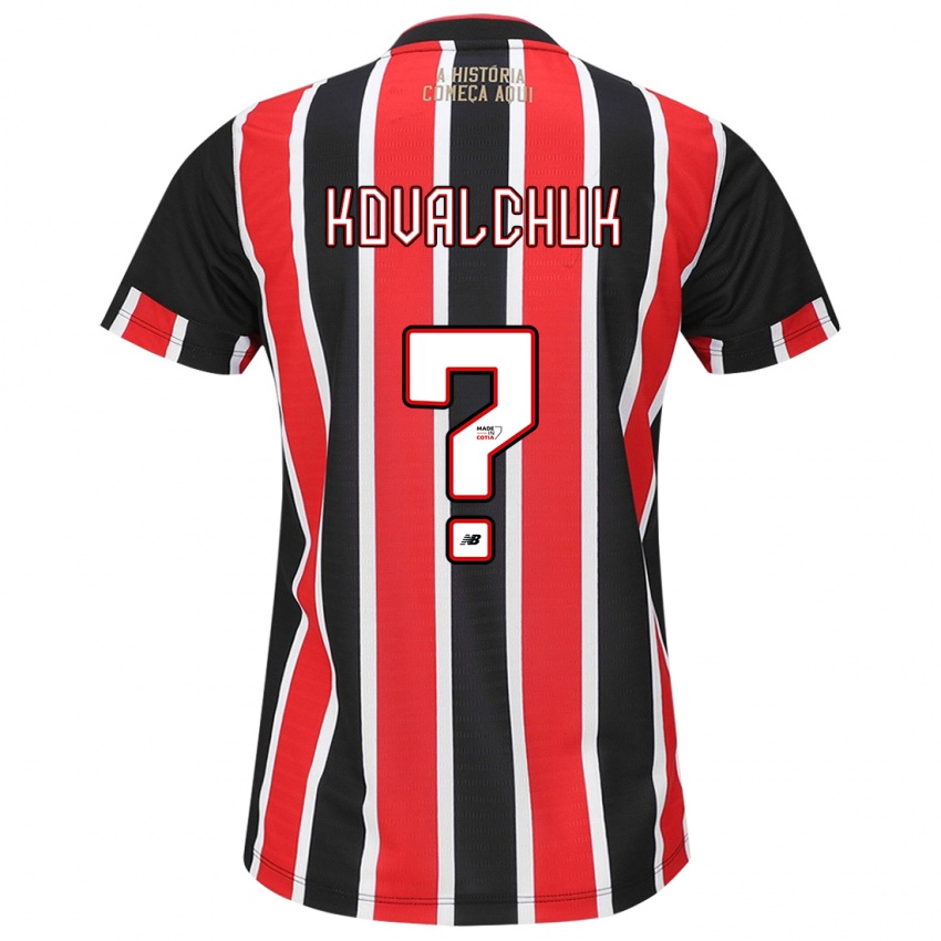 Heren Filipp Kovalchuk #0 Zwart Rood Wit Uitshirt Uittenue 2024/25 T-Shirt