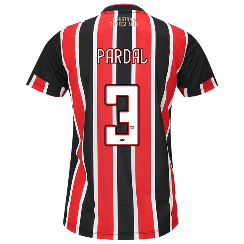 Heren Pardal #3 Zwart Rood Wit Uitshirt Uittenue 2024/25 T-Shirt