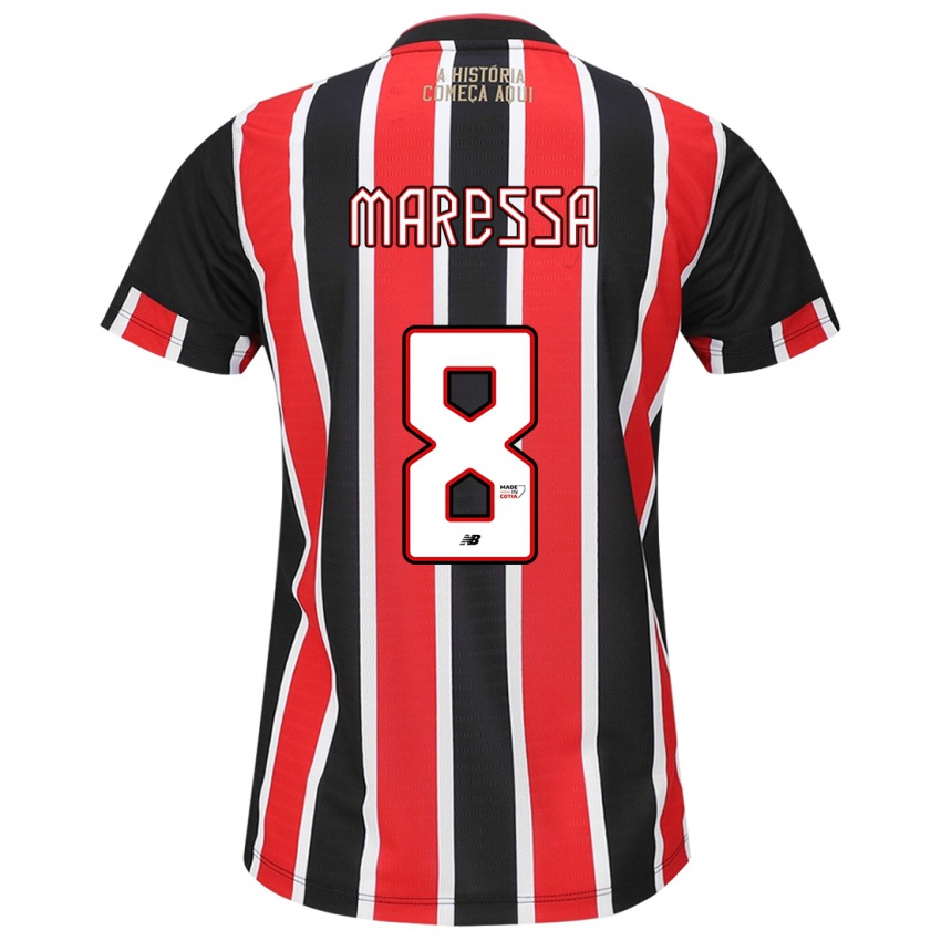 Heren Maressa #8 Zwart Rood Wit Uitshirt Uittenue 2024/25 T-Shirt