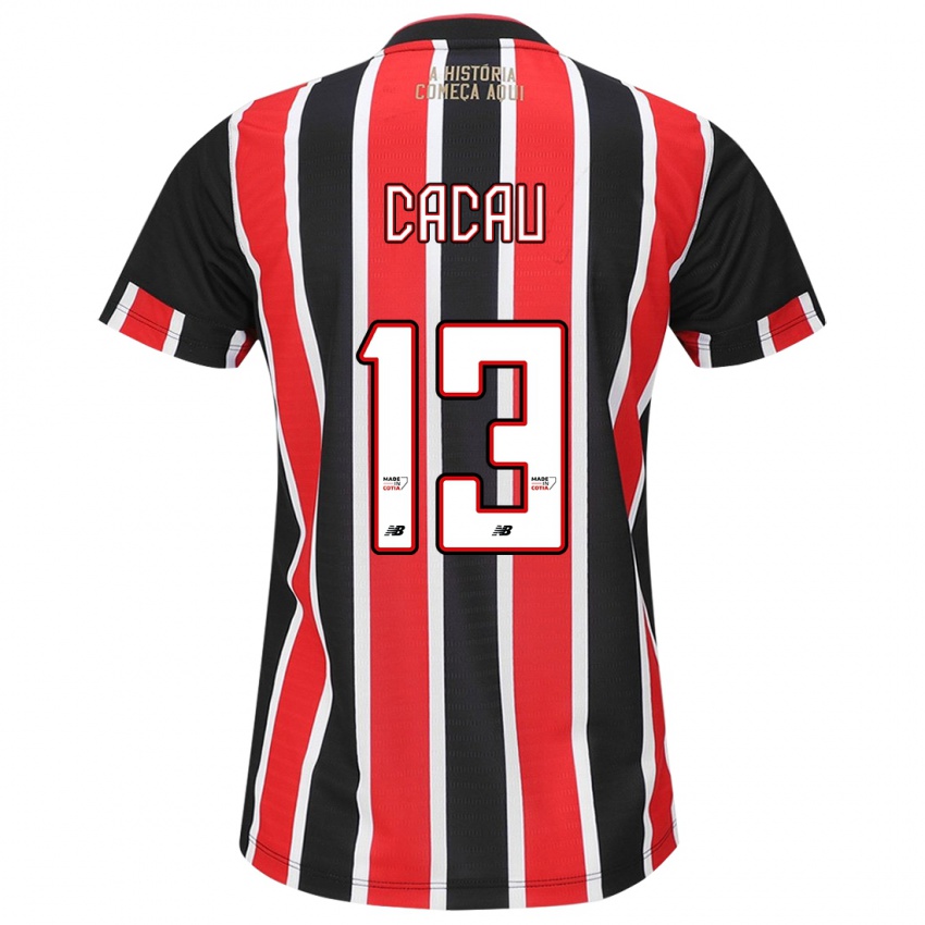 Heren Cacau #13 Zwart Rood Wit Uitshirt Uittenue 2024/25 T-Shirt