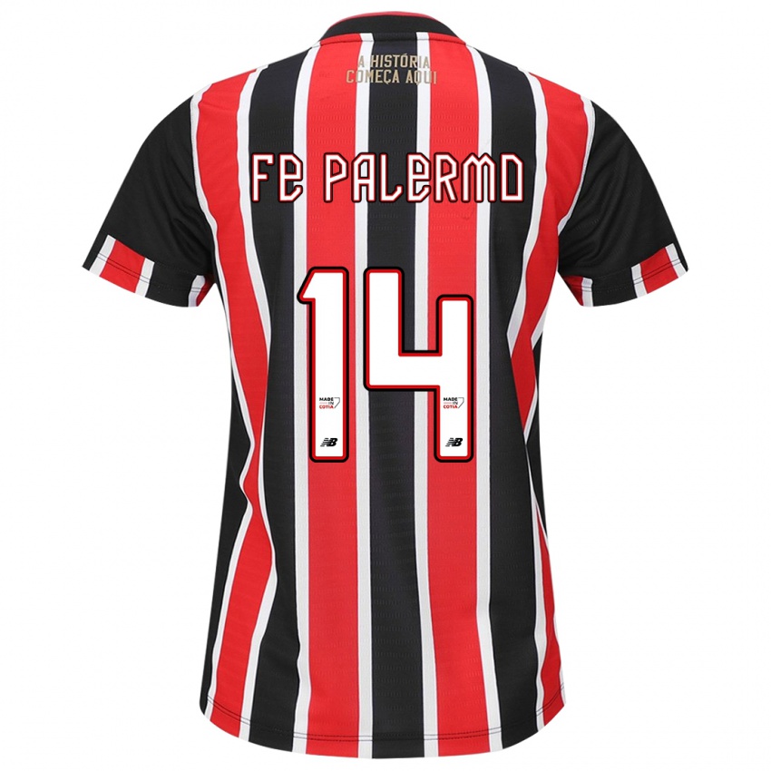 Heren Fe Palermo #14 Zwart Rood Wit Uitshirt Uittenue 2024/25 T-Shirt