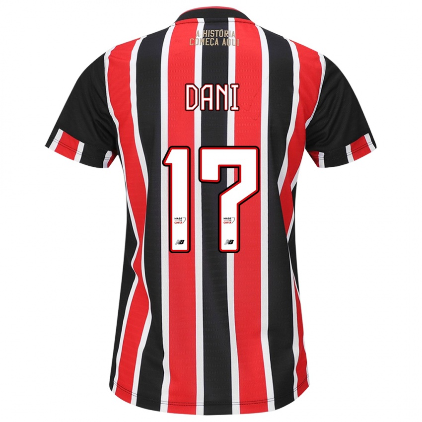 Heren Dani #17 Zwart Rood Wit Uitshirt Uittenue 2024/25 T-Shirt