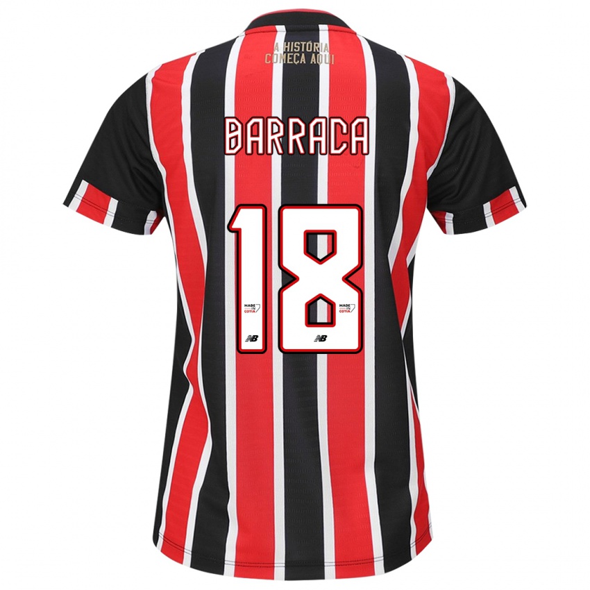 Heren Barraca #18 Zwart Rood Wit Uitshirt Uittenue 2024/25 T-Shirt