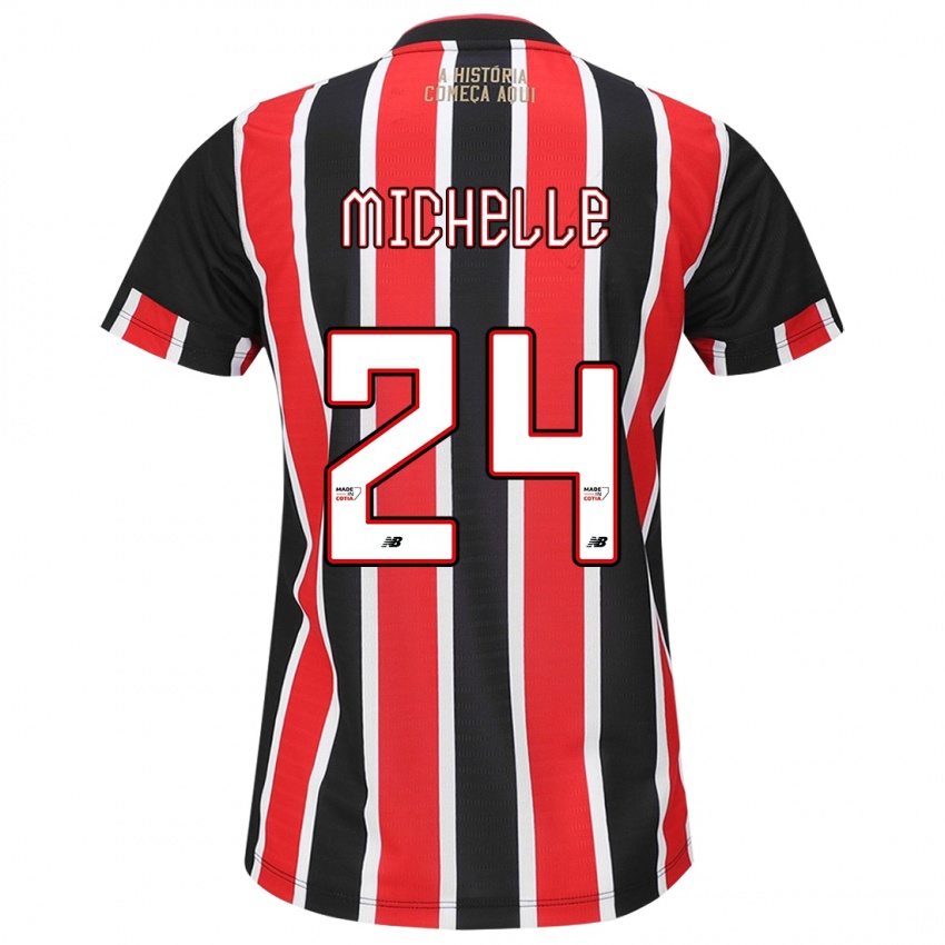 Heren Michelle #24 Zwart Rood Wit Uitshirt Uittenue 2024/25 T-Shirt