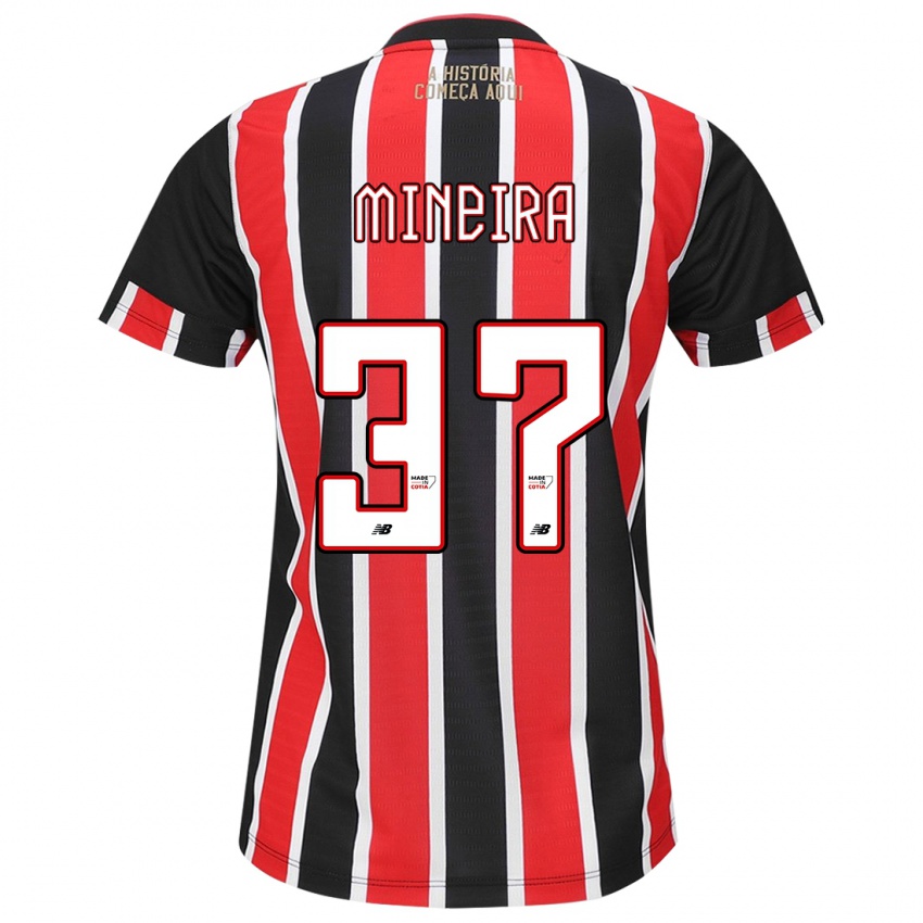 Heren Rafa Mineira #37 Zwart Rood Wit Uitshirt Uittenue 2024/25 T-Shirt