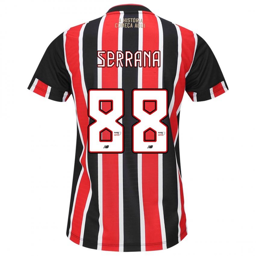 Heren Serrana #88 Zwart Rood Wit Uitshirt Uittenue 2024/25 T-Shirt