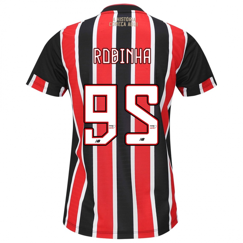 Heren Robinha #95 Zwart Rood Wit Uitshirt Uittenue 2024/25 T-Shirt