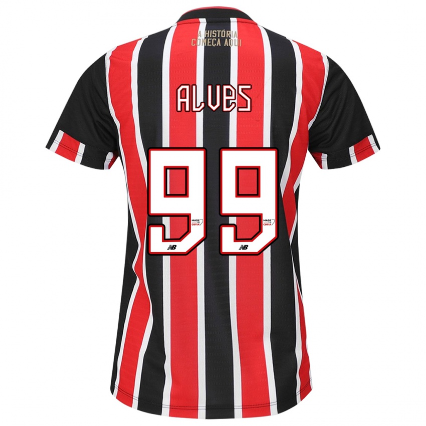 Heren Letícia Alves #99 Zwart Rood Wit Uitshirt Uittenue 2024/25 T-Shirt