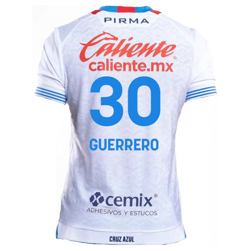 Heren Rafael Guerrero #30 Wit Blauw Uitshirt Uittenue 2024/25 T-Shirt