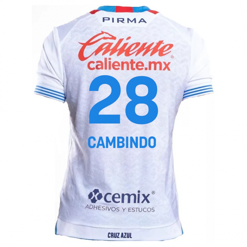 Heren Diber Cambindo #28 Wit Blauw Uitshirt Uittenue 2024/25 T-Shirt