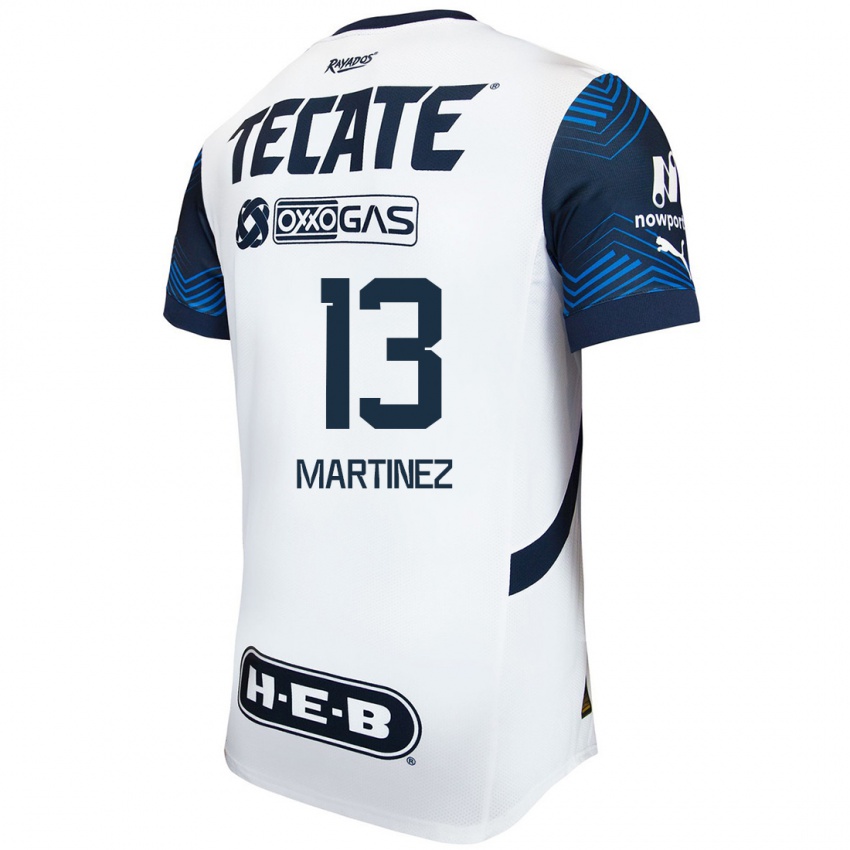 Heren Jaziel Martinez #13 Wit Blauw Uitshirt Uittenue 2024/25 T-Shirt