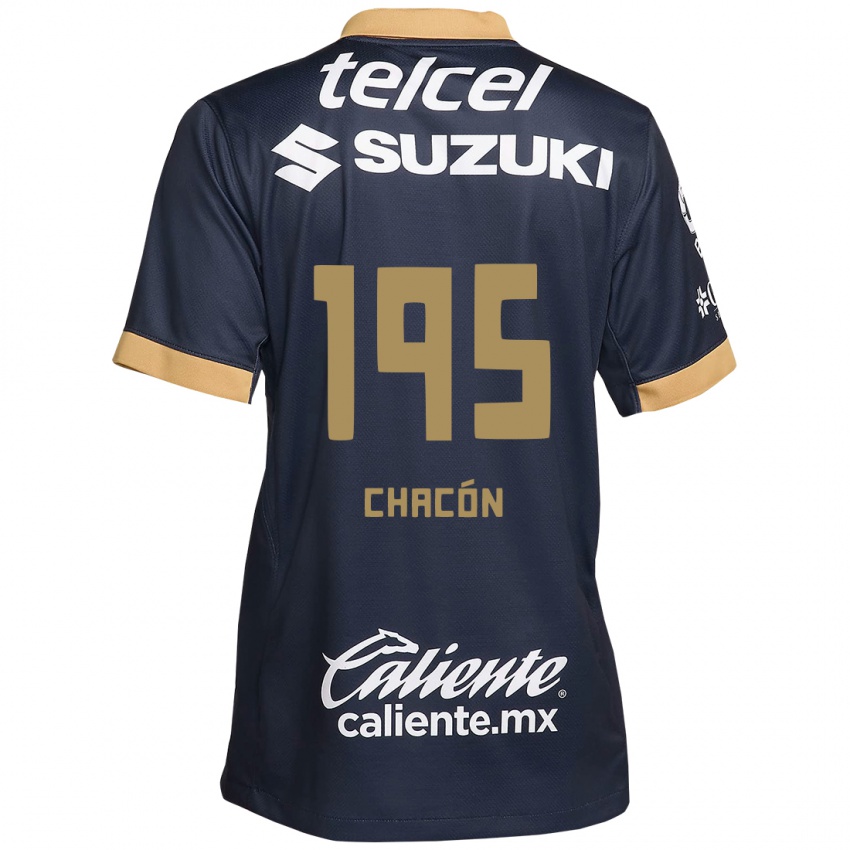 Heren Eduardo Chacón #195 Obsidiaan Goud Wit Uitshirt Uittenue 2024/25 T-Shirt